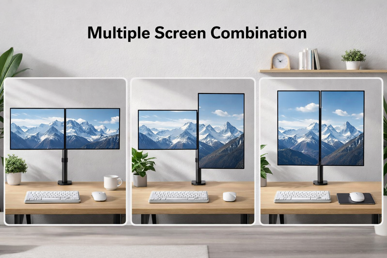 Suport de birou VGSOLID AC24 pentru două monitoare – 17″–32″, VESA 75×75/100×100, 0–9 kg, Înclinare ±45°, Rotire 360°