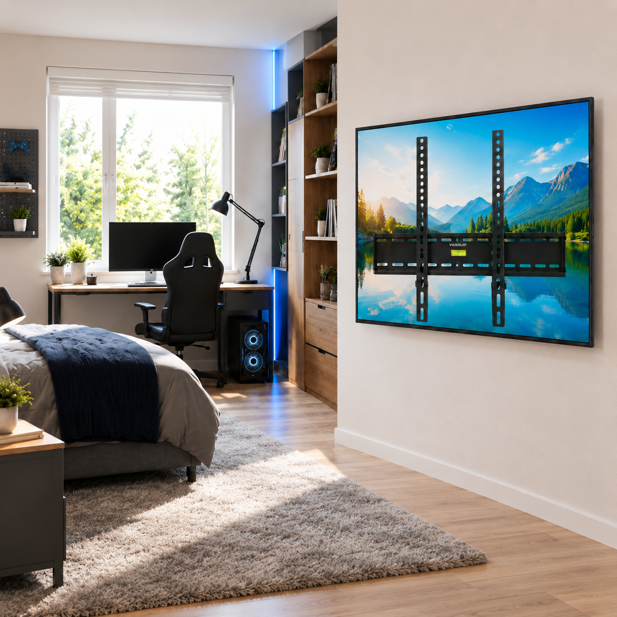 VGSOLID 46ST – Slim Tilt TV Wall Mount for 37″–86″ Screens