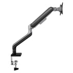 Braț monitor cu un singur arc pneumatic VGSOLID, pentru ecrane de 17–32″, VESA 75×75 / 100×100, înclinare ±45° și rotație 360° – Negru