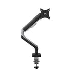 Braț monitor cu un singur arc pneumatic VGSOLID, pentru ecrane de 17–32″, VESA 75×75 / 100×100, înclinare ±45° și rotație 360° – Negru