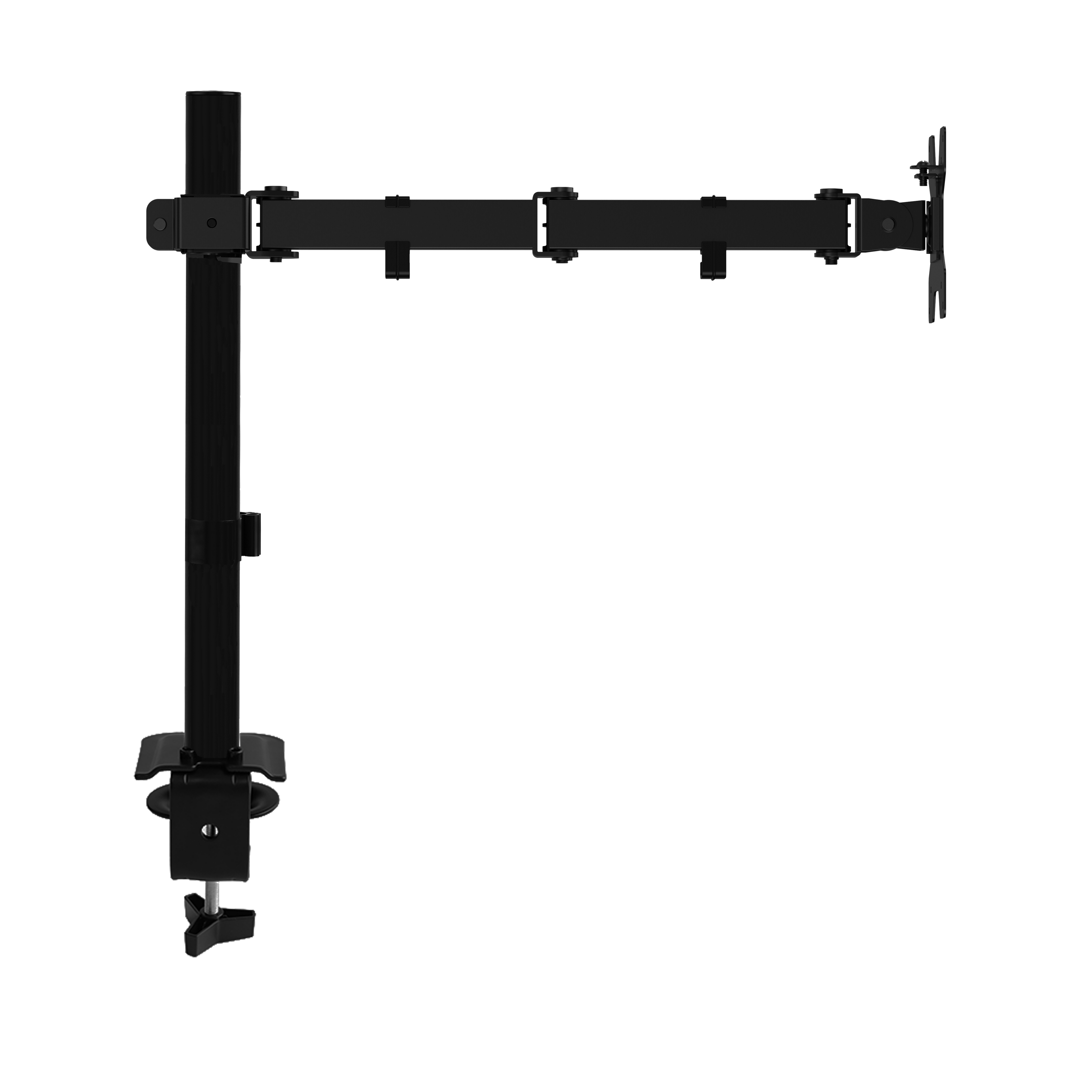 Suport monitor reglabil VGSOLID AC12 – Suportă ecrane de 17–32″, VESA 75×75 / 100×100, capacitate 0–9 kg, înclinare ±45°, rotație 360° – Montare pe birou, Negru