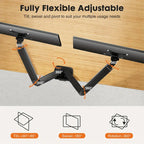 Suport de birou cu montare duală VGSOLID GC24 cu brațe cu arc de gaz, pentru ecrane de 17–32″, VESA 75×75 / 100×100, înclinare de 45° și rotație de 360° – Negru