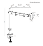Suport monitor reglabil VGSOLID AC12 – Suportă ecrane de 17–32″, VESA 75×75 / 100×100, capacitate 0–9 kg, înclinare ±45°, rotație 360° – Montare pe birou, Negru