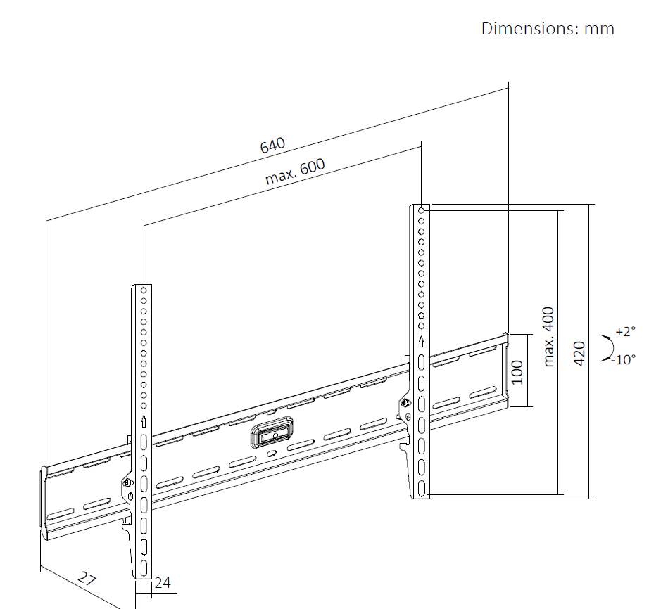 VGSOLID 46ST – Slim Tilt TV Wall Mount for 37″–86″ Screens